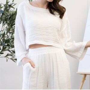 Blu Pepper White Crop Top Small